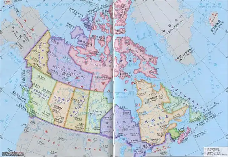 加拿大高清中文地图