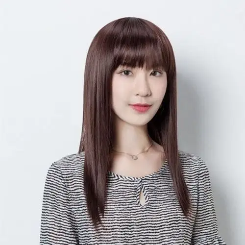假头发女长直发全头套齐刘海图片