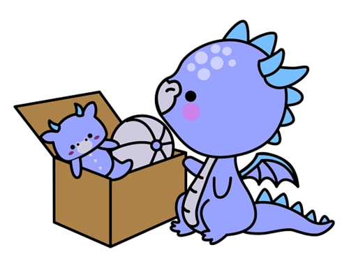 手绘插画q版可爱的小飞龙