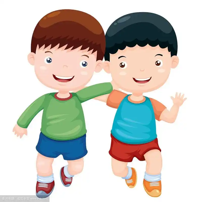 两个男孩玩得开心