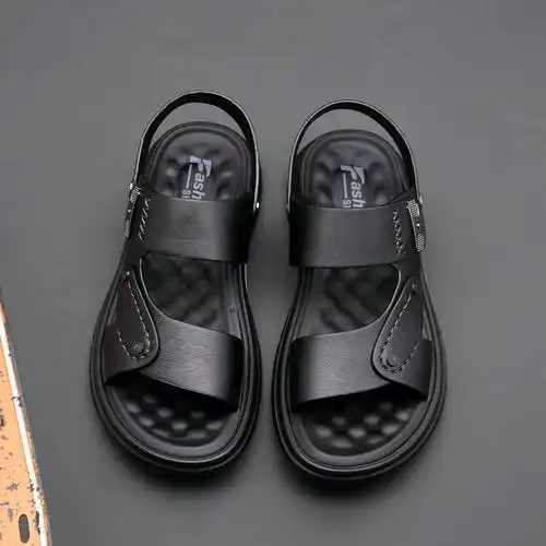 头层牛皮夏季凉鞋男2024年新款防滑外穿增高凉拖鞋开车运动沙滩鞋