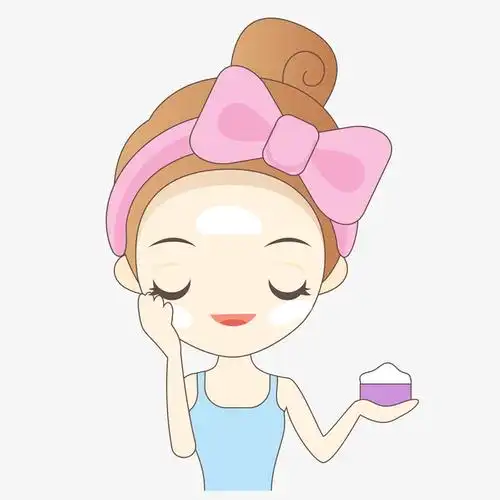 手绘矢量涂抹面油护肤女生