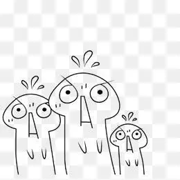 惊恐的卡通表情简笔画