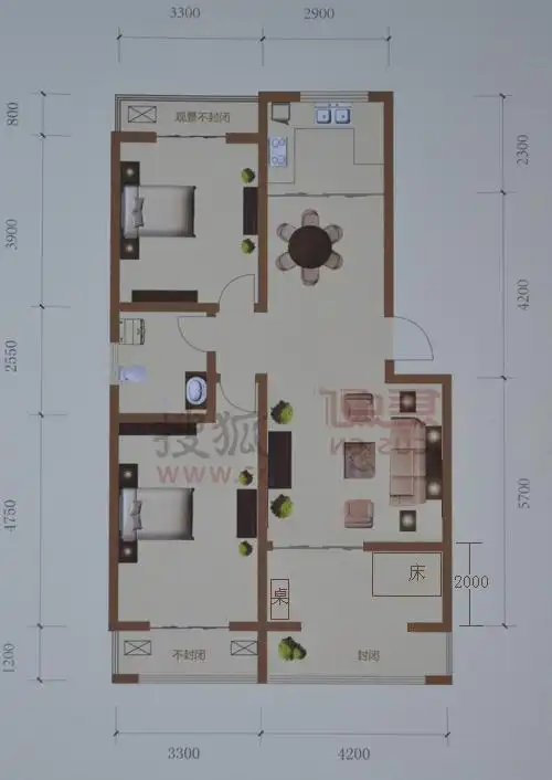 求大师帮忙设计该户型两室如何改成三室.