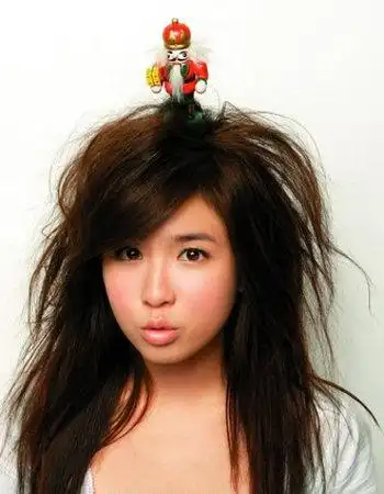 女生烟花烫发型图片