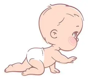 卡通学爬的婴儿元素
