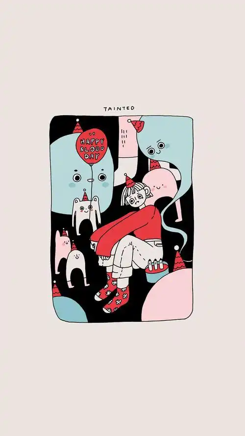 简单创意插画唯美手机壁纸图片