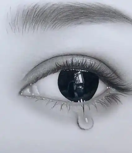 美术生伤心了画流泪的眼睛小伙伴看到后是紫霞仙子的泪水