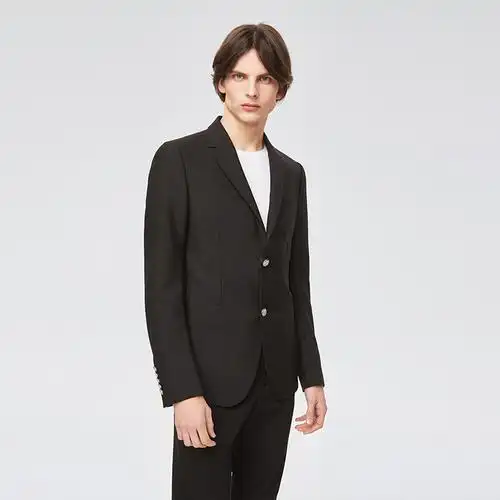gucci古驰古驰黑色两粒扣修身男士西服西装368671