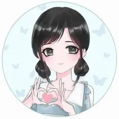 比心的卡通古风动漫二次元女孩头像
