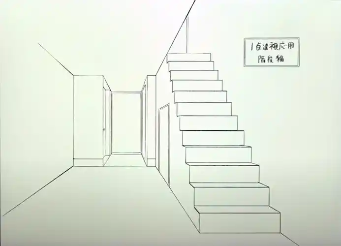 日系楼梯怎么画教你用一点透视画日系楼梯