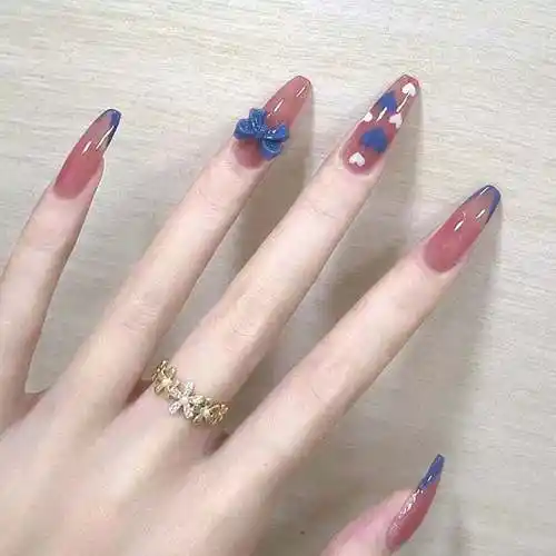 法式夏天假指甲贴片美甲成品反复可拆卸果冻胶甲片2021新款穿戴甲