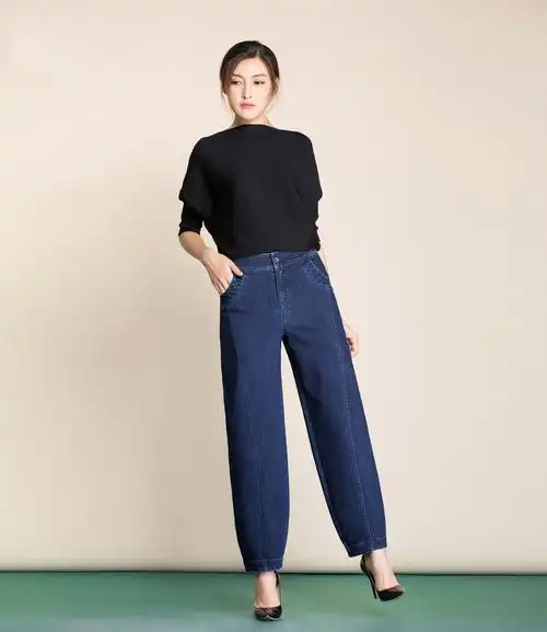 灯笼裤女秋季新款高腰显瘦萝卜裤大码阔腿裤长裤休闲裤女士牛仔裤