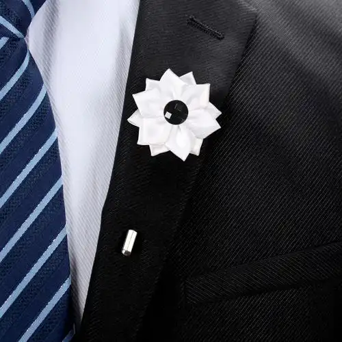 mei-069新款双层亚力扣胸针精致英伦织带男士胸花高档纯手工领针