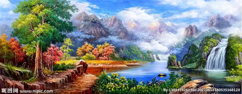 山水风景画图片