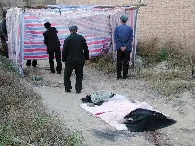 案发现场胡文海先是来到村主任张敬林家,用枪托砸碎窗户玻璃,朝张敬林