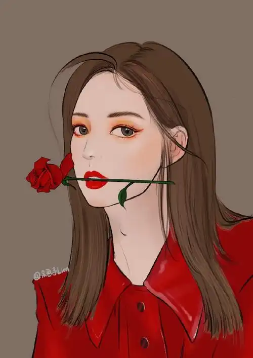 孟美岐红色皮衣