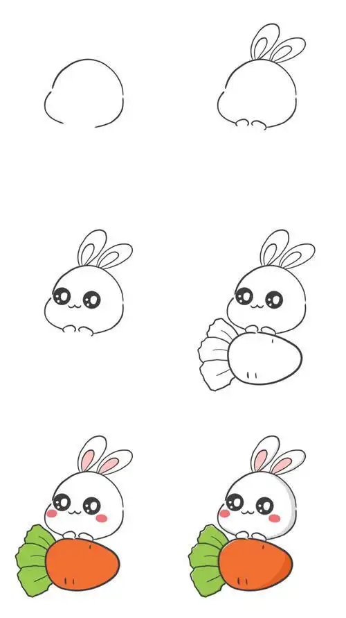 q版兔子萌图简笔画