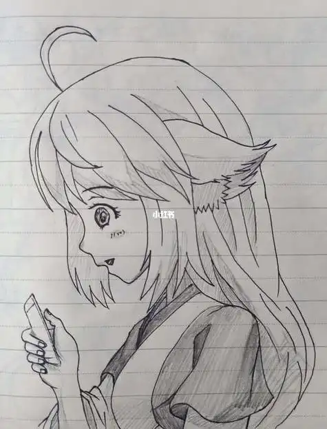 日常铅笔画3灵猫课堂大神自动铅笔画出来的二次元人物插画值得收藏