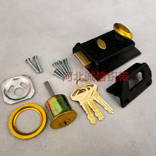 双保险牛头锁老式房门锁牛头牌弹子门锁外装门锁二保险锁木门门锁