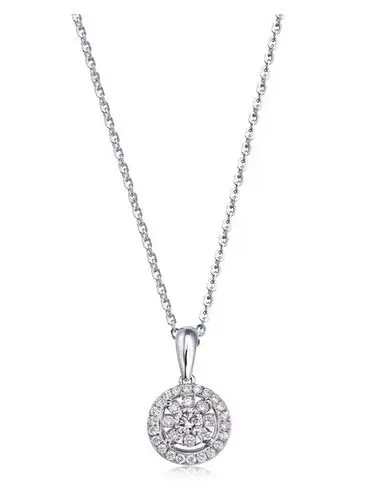 周生生happy floret「幸福花语」18k白色黄金钻石吊坠78605p-di-dd