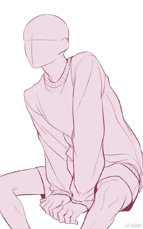 特别干净的单人线稿模板绘画素材  #最近画了什么##绘画素材##板绘