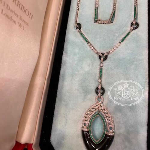 西洋古董珠宝欧洲回流饰品爱德华精品项链原盒颈饰