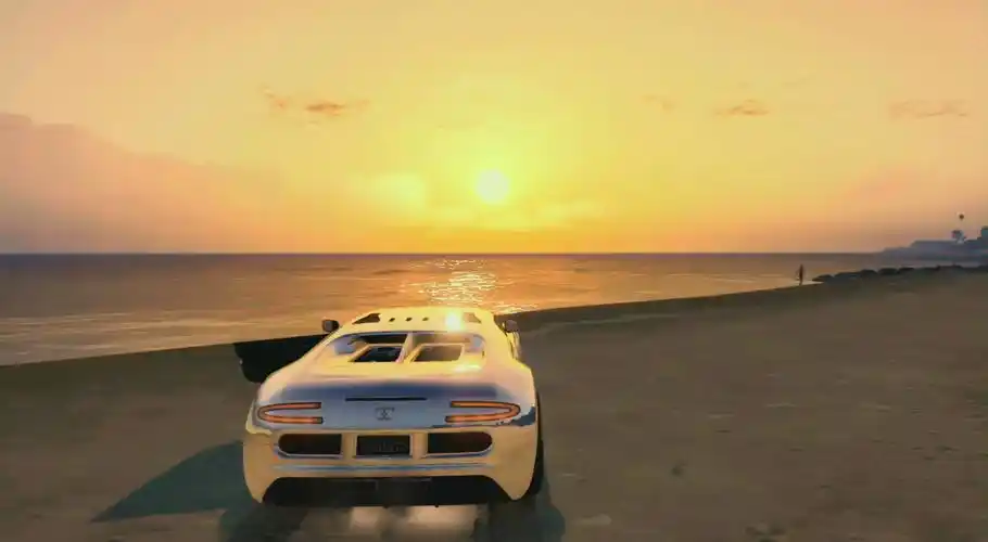 【gta5】当你逃离城市的喧嚣 在海边看日落又是一种玩法_哔哩哔哩