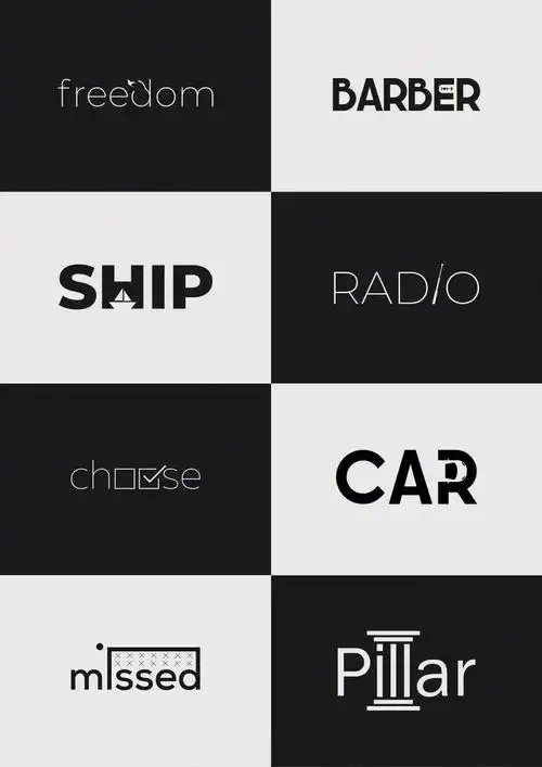 极简纯英文字体设计英文logo设计via:全网……