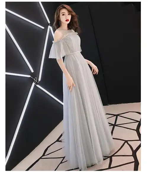 宴会晚礼服裙2022新款端庄优雅长款显瘦名媛气质聚会派对伴娘服女