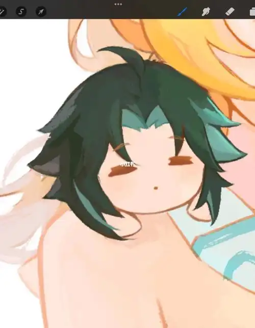 画了荧和可爱魈魈