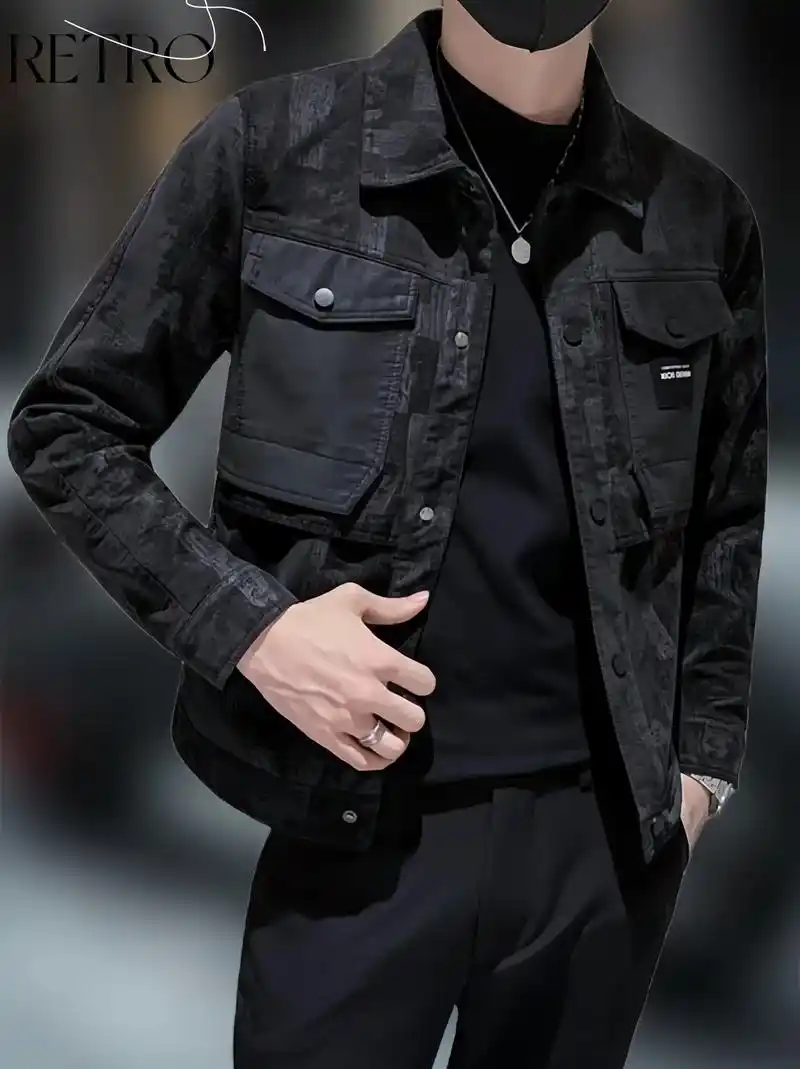 时尚痞帅潮流春秋皮衣夹克