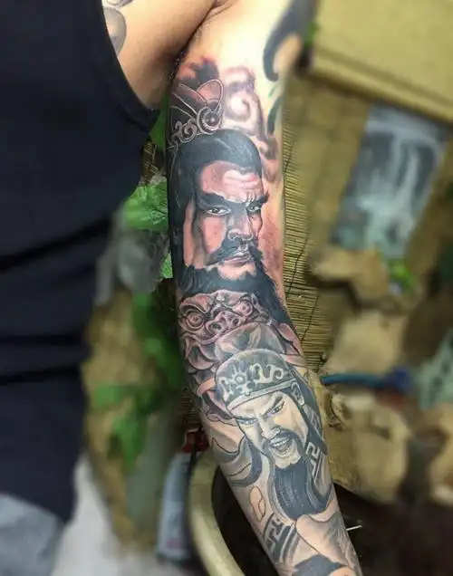 三国题材花臂纹身图片