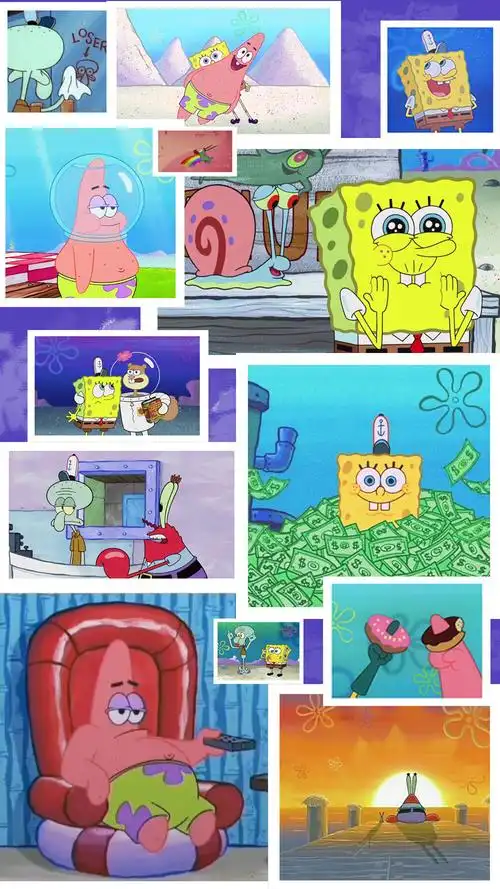 拼接;海绵宝宝;童年 - 堆糖,美图壁纸兴趣社区