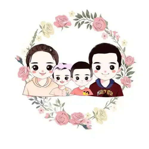 全家福头像,一家三口四口动漫头像,幸福可爱又好看