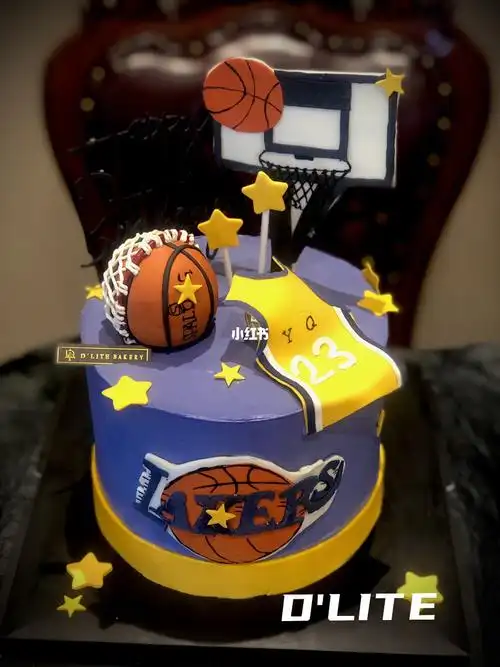 湖人詹姆斯篮球nba半翻糖蛋糕