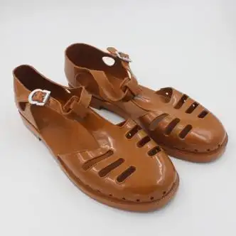 意难平中老年复古老式男80后凉鞋橡胶塑料男鞋怀旧磨脚凉定制浅棕色t