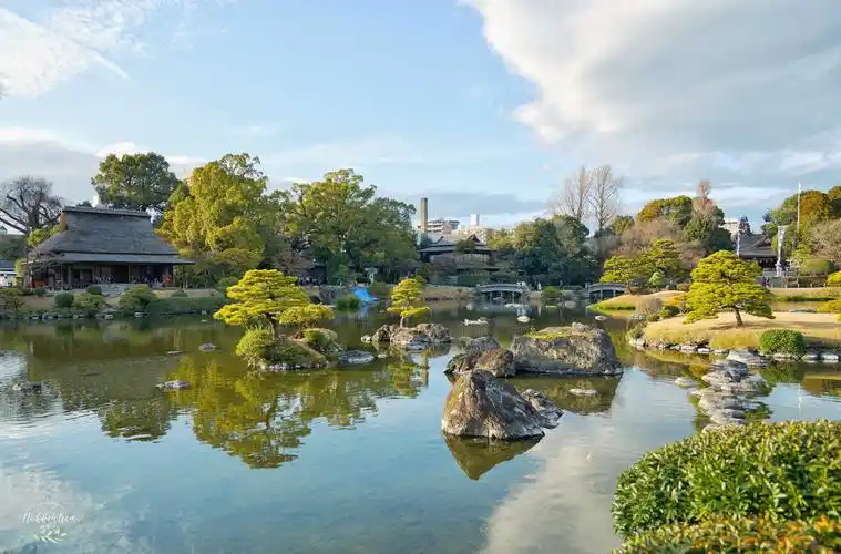 原创日本著名的庭园犹如一座巨型山水盆景游客慕名而来