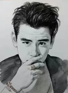 彭于晏简笔画素描