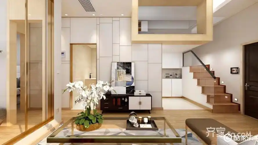 5万50平米现代loft装修效果图,50平小户型loft公寓装修案例效果图