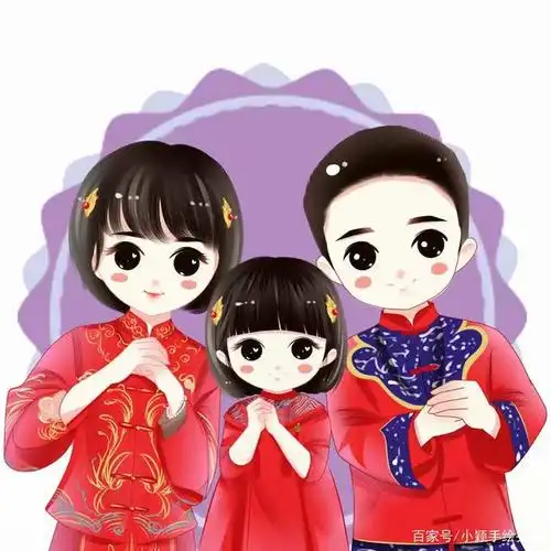 一家三口图片设计,温馨的全家福头像,别再错过了!