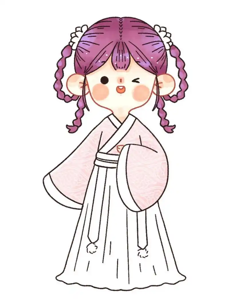 96绘画小课堂|可爱的汉服小女孩手绘 96绘画小课堂之可爱的汉服小