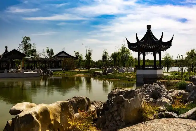 园博园邢台馆至竹里馆之间的美景掠影