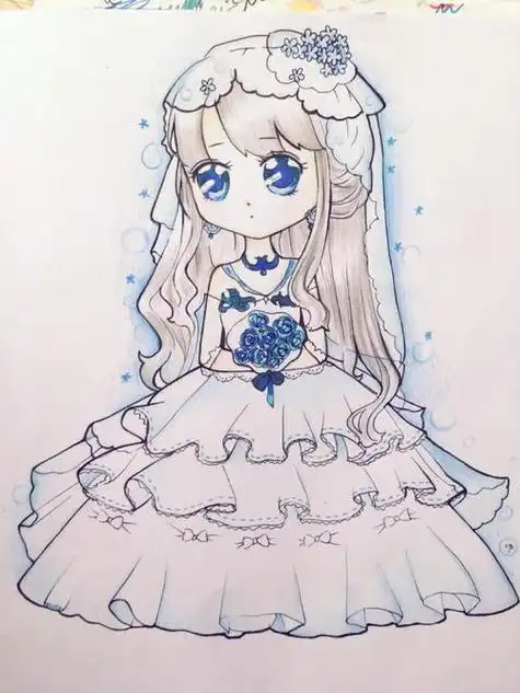 卡通少女简笔画可爱萌