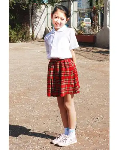 斯普荣中学生女生短裙校服