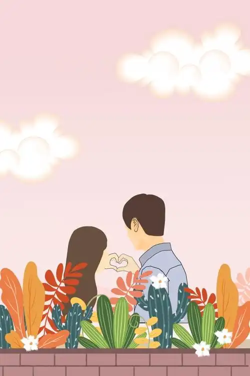 情侣粉色天空花卉简约广告背景 情侣 粉色 天空 花卉 简约 广告 背景