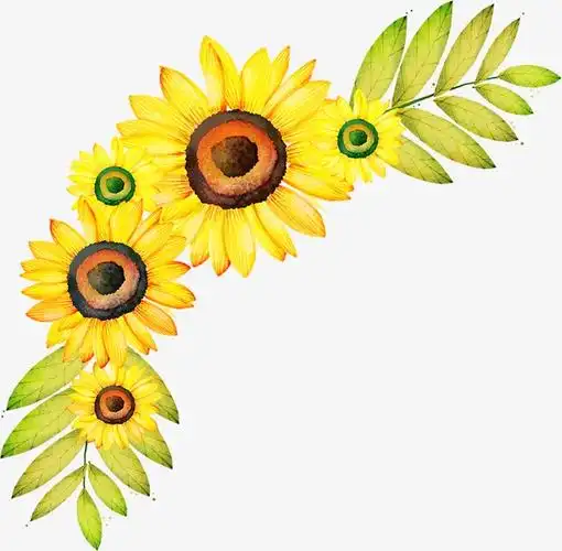 向日葵黄色手绘卡通装饰