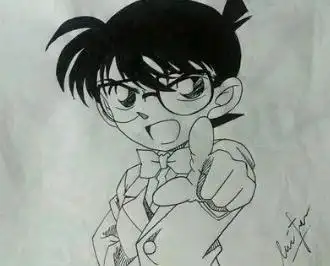 柯南简笔画大全图片