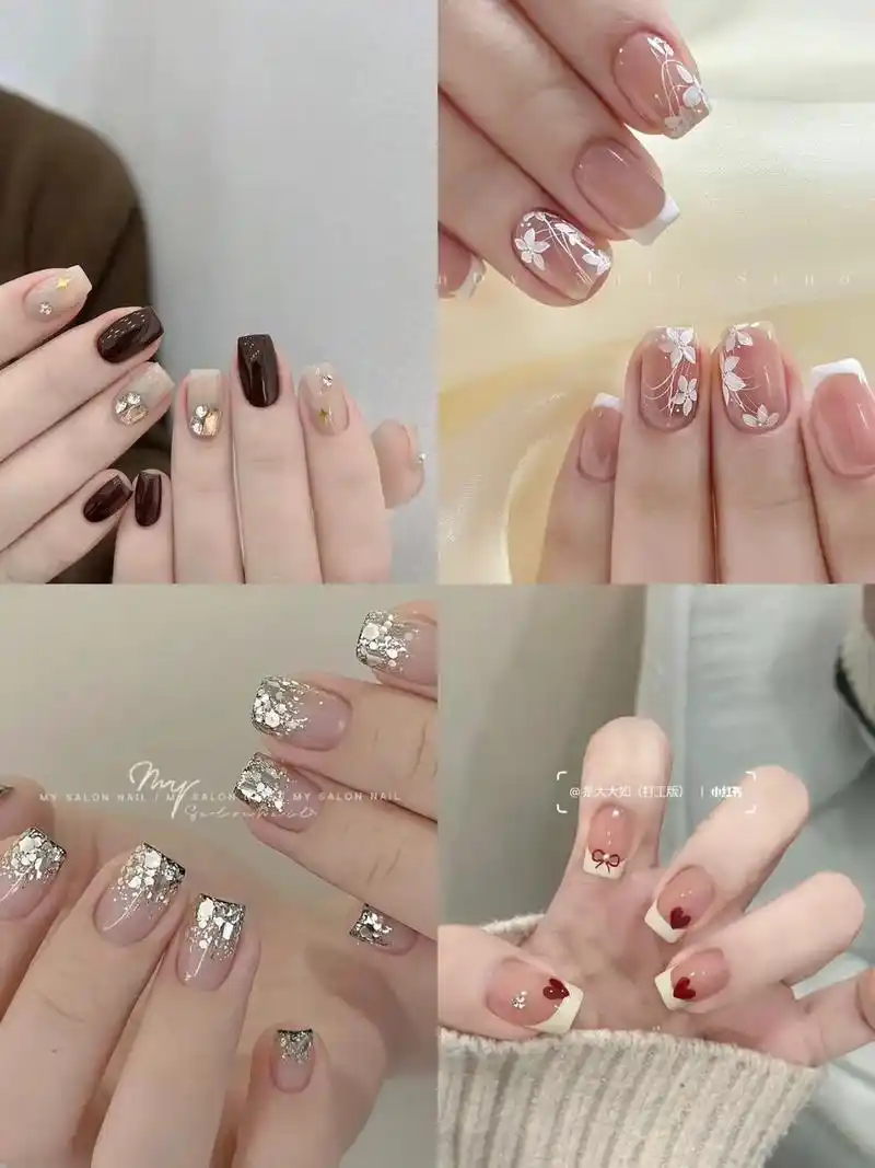 夏季小短甲#显手白的美甲款式推荐 #美甲抖音团购 - 抖音