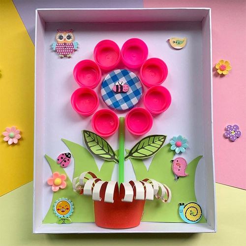 儿童手工玩具塑料瓶盖废旧利用创意成品材料男孩垃圾分类幼儿园